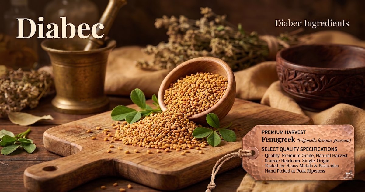 Fenugreek seeds (Trigonella foenum-graecum). Premium-grade, single-origin, tested for heavy metals and pesticides, hand-picked at peak ripeness.